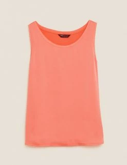 Coupon 🔥 M&S Collection Vests Round Neck Regular Fit Sleeveless Vest Top 👍 -New In Womens Sales 2022 SD 01 T43 7455 CG X EC 90