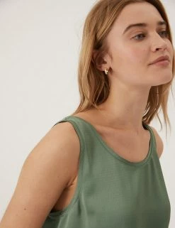Coupon 🔥 M&S Collection Vests Round Neck Regular Fit Sleeveless Vest Top 👍 -New In Womens Sales 2022 SD 01 T43 7455 DW X EC 2