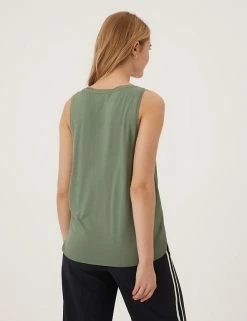 Coupon 🔥 M&S Collection Vests Round Neck Regular Fit Sleeveless Vest Top 👍 -New In Womens Sales 2022 SD 01 T43 7455 DW X EC 3