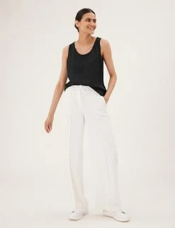 Coupon 🔥 M&S Collection Vests Round Neck Regular Fit Sleeveless Vest Top 👍 -New In Womens Sales 2022 SD 01 T43 7455 Y0 X EC 0