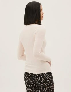 Top 10 😉 M&S Collection Tops Square Neck Long Sleeve Top ❤️ -New In Womens Sales 2022 SD 01 T43 7842 EK X EC 3