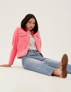 Best deal 🎁 M&S Collection 🧥 Coats & Jackets Pure Cotton Denim Jacket 🔥 -New In Womens Sales 2022 SD 01 T49 4114 CG X EC 0