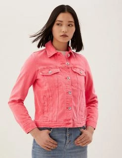 Best deal 🎁 M&S Collection 🧥 Coats & Jackets Pure Cotton Denim Jacket 🔥 -New In Womens Sales 2022 SD 01 T49 4114 CG X EC 1