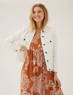 Best deal 🎁 M&S Collection 🧥 Coats & Jackets Pure Cotton Denim Jacket 🔥