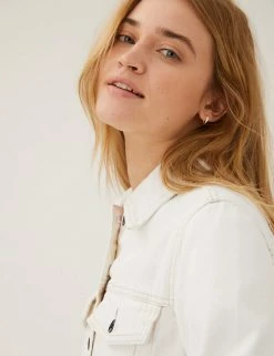 Best deal 🎁 M&S Collection 🧥 Coats & Jackets Pure Cotton Denim Jacket 🔥 -New In Womens Sales 2022 SD 01 T49 4114 NB X EC 1