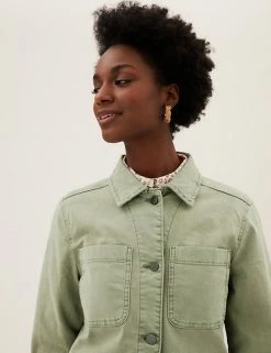 Hot Sale 🥰 M&S Collection 🧥 Coats & Jackets Cotton Rich Utility Jacket 🧨 -New In Womens Sales 2022 SD 01 T49 4508 XJ X EC 2