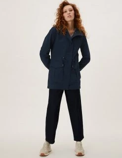 Discount 😍 M&S Collection 🧥 Coats & Jackets Cotton Rich Hooded Utility Parka Jacket 🧨 -New In Womens Sales 2022 SD 01 T49 4563 F0 X EC 0