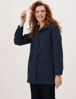 Discount 😍 M&S Collection 🧥 Coats & Jackets Cotton Rich Hooded Utility Parka Jacket 🧨 -New In Womens Sales 2022 SD 01 T49 4563 F0 X EC 1