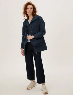 Discount 😍 M&S Collection 🧥 Coats & Jackets Cotton Rich Hooded Utility Parka Jacket 🧨 -New In Womens Sales 2022 SD 01 T49 4563 F0 X EC 2