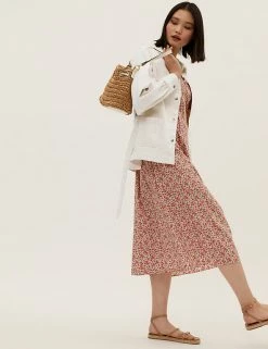 Discount ⌛ M&S Collection 🧥 Coats & Jackets Denim Belted Jacket 🤩 -New In Womens Sales 2022 SD 01 T49 4573 NZ X EC 1