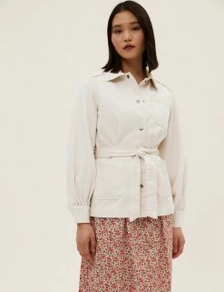 Discount ⌛ M&S Collection 🧥 Coats & Jackets Denim Belted Jacket 🤩 -New In Womens Sales 2022 SD 01 T49 4573 NZ X EC 2