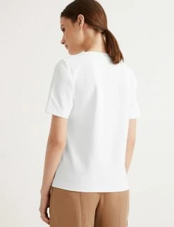 Outlet 🔥 Autograph Women Cotton Rich Crew Neck Short Sleeve T-Shirt ⭐ -New In Womens Sales 2022 SD 01 T50 1034T Z0 X EC 2