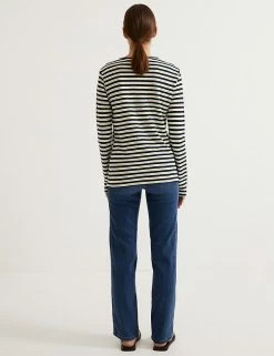 Outlet ❤️ Autograph Tops Pure Linen Striped Long Sleeve Top ✨ -New In Womens Sales 2022 SD 01 T50 1038T F4 X EC 2