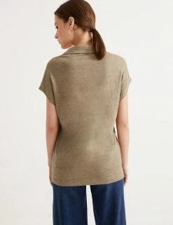 Promo 😉 Autograph Women Pure Linen Collared Short Sleeve Top ⭐ -New In Womens Sales 2022 SD 01 T50 1039T G2 X EC 3