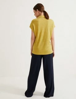 Promo 😉 Autograph Women Pure Linen Collared Short Sleeve Top ⭐ -New In Womens Sales 2022 SD 01 T50 1039T Z2 X EC 3