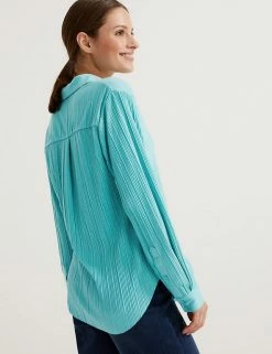 Cheapest 🔥 Autograph 👚 Shirts & Blouses Plisse Collared Long Sleeve 👚 Shirt 😀 11 Cheapest 🔥 Autograph 👚 Shirts & Blouses Plisse Collared Long Sleeve 👚 Shirt 😀 -New In Womens Sales 2022 SD 01 T50 1045T JC X EC 4