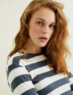 Hot Sale 👏 Autograph Women Pure Tencel™ Striped Long Sleeve Top 🌟 -New In Womens Sales 2022 SD 01 T50 1279T T4 X EC 2