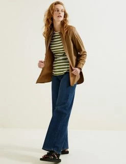 Buy โค๏ธ Autograph Women Striped Round Neck Long Sleeve Top ๐