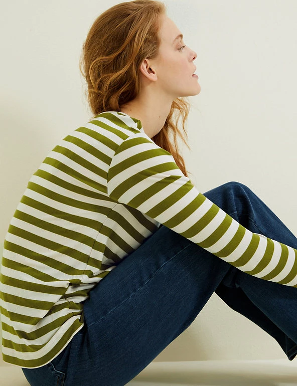 Buy β€οΈ Autograph Women Striped Round Neck Long Sleeve Top π 3 Buy β€οΈ Autograph Women Striped Round Neck Long Sleeve Top π - Image 3