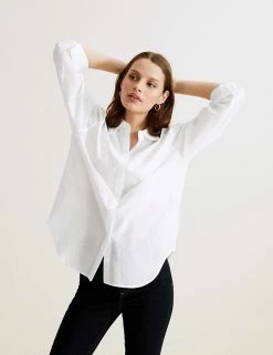 Budget 🔔 Autograph 👕 Shirts & Blouses Silk Blend Collared Long Sleeve 👕 Shirt 🔔 -New In Womens Sales 2022 SD 01 T50 2105T Z0 X EC 1