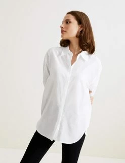 Budget 🔔 Autograph 👕 Shirts & Blouses Silk Blend Collared Long Sleeve 👕 Shirt 🔔 -New In Womens Sales 2022 SD 01 T50 2105T Z0 X EC 2