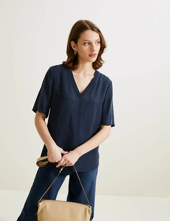Best reviews of π Autograph π Shirts & Blouses Cupro Rich V-Neck Short Sleeve Blouse β 1 Best reviews of π Autograph π Shirts & Blouses Cupro Rich V-Neck Short Sleeve Blouse β
