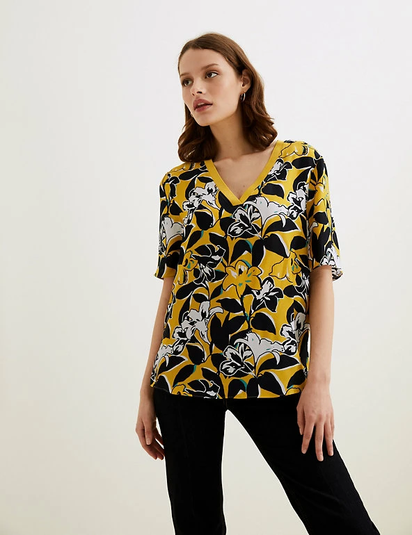 Discount π Autograph π Shirts & Blouses Floral V-Neck Short Sleeve Popover Blouse π 1 Discount π Autograph π Shirts & Blouses Floral V-Neck Short Sleeve Popover Blouse π