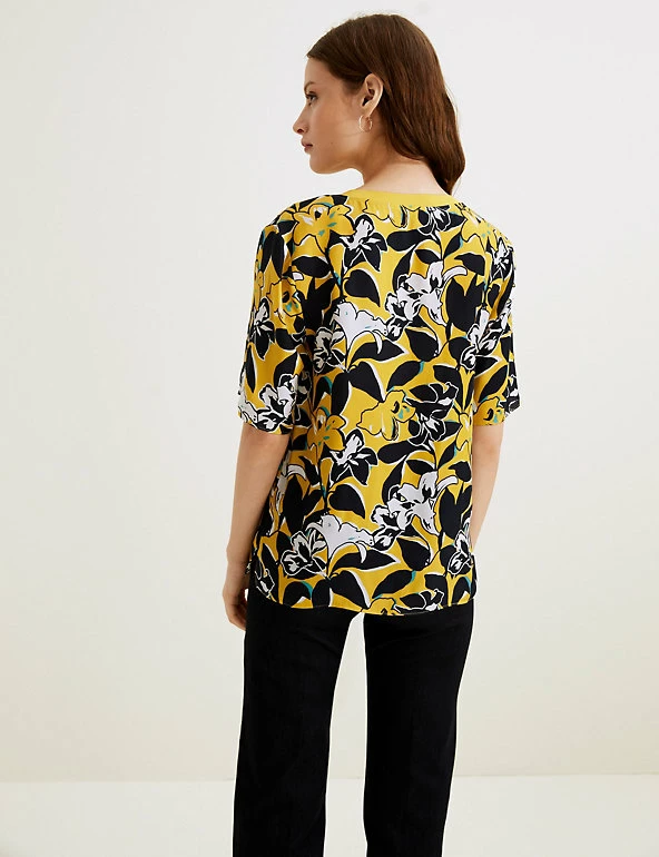Discount π Autograph π Shirts & Blouses Floral V-Neck Short Sleeve Popover Blouse π 6 Discount π Autograph π Shirts & Blouses Floral V-Neck Short Sleeve Popover Blouse π - Image 6