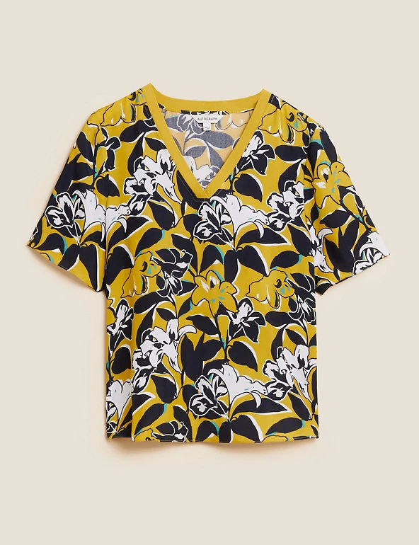 Discount π Autograph π Shirts & Blouses Floral V-Neck Short Sleeve Popover Blouse π 2 Discount π Autograph π Shirts & Blouses Floral V-Neck Short Sleeve Popover Blouse π - Image 2