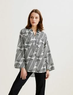 Discount 😉 Autograph 👕 Shirts & Blouses Silk Blend Printed 3/4 Sleeve 👕 Shirt 🥰 -New In Womens Sales 2022 SD 01 T50 2125T Y8 X EC 1