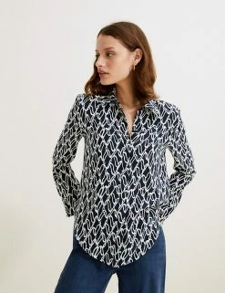 Wholesale 🎉 Autograph 👕 Shirts & Blouses Cupro Rich Printed Long Sleeve 👕 Shirt 👍 -New In Womens Sales 2022 SD 01 T50 2607T F4 X EC 1