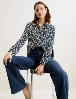 Wholesale 🎉 Autograph 👕 Shirts & Blouses Cupro Rich Printed Long Sleeve 👕 Shirt 👍 -New In Womens Sales 2022 SD 01 T50 2607T F4 X EC 4