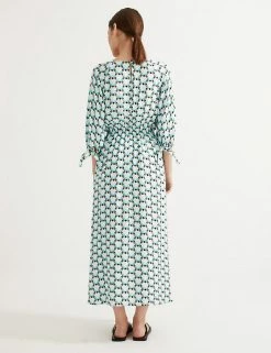 Cheapest 😉 Autograph 👗 Dresses Geometric V-Neck Midaxi Waisted 👗 Dress 🎁 -New In Womens Sales 2022 SD 01 T50 3009T JA X EC 2