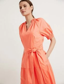 Flash Sale 😉 Autograph 👗 Dresses Pure Cotton V-Neck Midaxi Tiered 👗 Dress 🌟 -New In Womens Sales 2022 SD 01 T50 3022T CG X EC 2