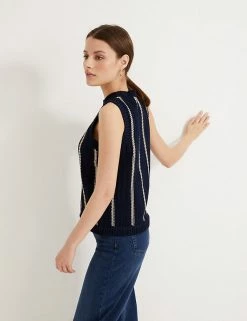 Best deal 🛒 Autograph Tops Crew Neck Sleeveless Fitted Knitted Top 👍