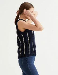 Best deal 🛒 Autograph Tops Crew Neck Sleeveless Fitted Knitted Top 👍 -New In Womens Sales 2022 SD 01 T50 5008T F6 X EC 5
