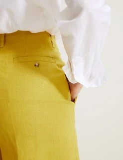 Deals 👏 Autograph Pure Irish Linen High Waisted Shorts 🎁 -New In Womens Sales 2022 SD 01 T50 8011T Z2 X EC 3