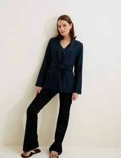 Deals 🎁 Autograph 🧥 Coats & Jackets Pure Irish Linen Belted Short Jacket 😍 -New In Womens Sales 2022 SD 01 T50 8033T F0 X EC 1