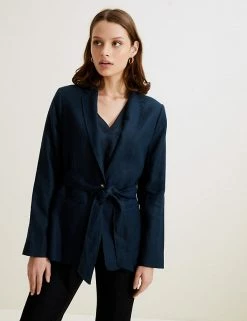 Deals 🎁 Autograph 🧥 Coats & Jackets Pure Irish Linen Belted Short Jacket 😍 -New In Womens Sales 2022 SD 01 T50 8033T F0 X EC 2