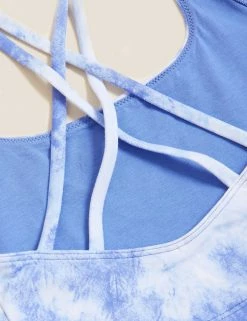 Budget 🥰 GOODMOVE Tops Printed Cross Back Cropped Top 🥰 -New In Womens Sales 2022 SD 01 T51 5182P XY X EC 6