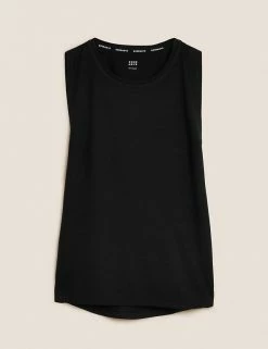 Discount 🧨 GOODMOVE Tops Crew Neck Relaxed Sleeveless Vest Top 😍 -New In Womens Sales 2022 SD 01 T51 5198 Y0 X EC 90