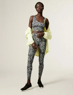 Flash Sale 👍 GOODMOVE Tops Printed Scoop Neck Asymmetric Cropped Top ⭐