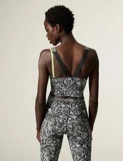 Flash Sale 👍 GOODMOVE Tops Printed Scoop Neck Asymmetric Cropped Top ⭐ -New In Womens Sales 2022 SD 01 T51 5309P T4 X EC 3