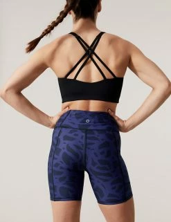 Cheap 🔔 GOODMOVE Go Move Printed High Waisted Gym Shorts 🤩 -New In Womens Sales 2022 SD 01 T51 6541P D3 X EC 2