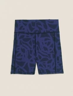 Cheap 🔔 GOODMOVE Go Move Printed High Waisted Gym Shorts 🤩 -New In Womens Sales 2022 SD 01 T51 6541P D3 X EC 90