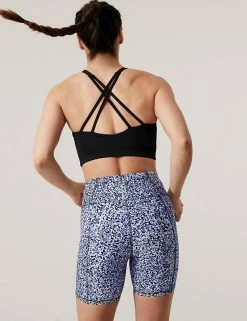 Cheap 🔔 GOODMOVE Go Move Printed High Waisted Gym Shorts 🤩 -New In Womens Sales 2022 SD 01 T51 6541P Z4 X EC 3