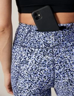 Cheap 🔔 GOODMOVE Go Move Printed High Waisted Gym Shorts 🤩 -New In Womens Sales 2022 SD 01 T51 6541P Z4 X EC 4
