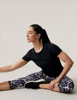 Budget 👏 GOODMOVE Leggings & Shorts Go Move Printed Cropped Gym Leggings ❤️ -New In Womens Sales 2022 SD 01 T51 6543P XY X EC 3