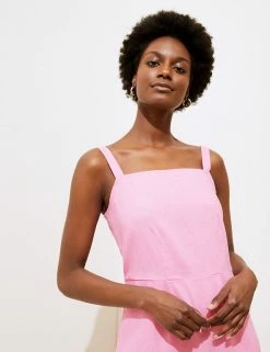 Coupon 🧨 M&S Collection 👗 Dresses Linen Blend Sleeveless Mini Slip 👗 Dress 💯 -New In Womens Sales 2022 SD 01 T52 6722 UJ X EC 1