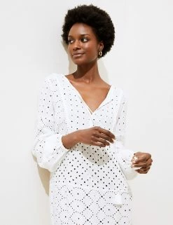 Best deal ๐งจ M&S Collection ๐ Dresses Embroidered V-Neck Maxi Waisted ๐ Dress ๐คฉ